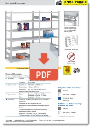 PDF Download Preisliste Universal-Steckregal beidseitig bedienbar